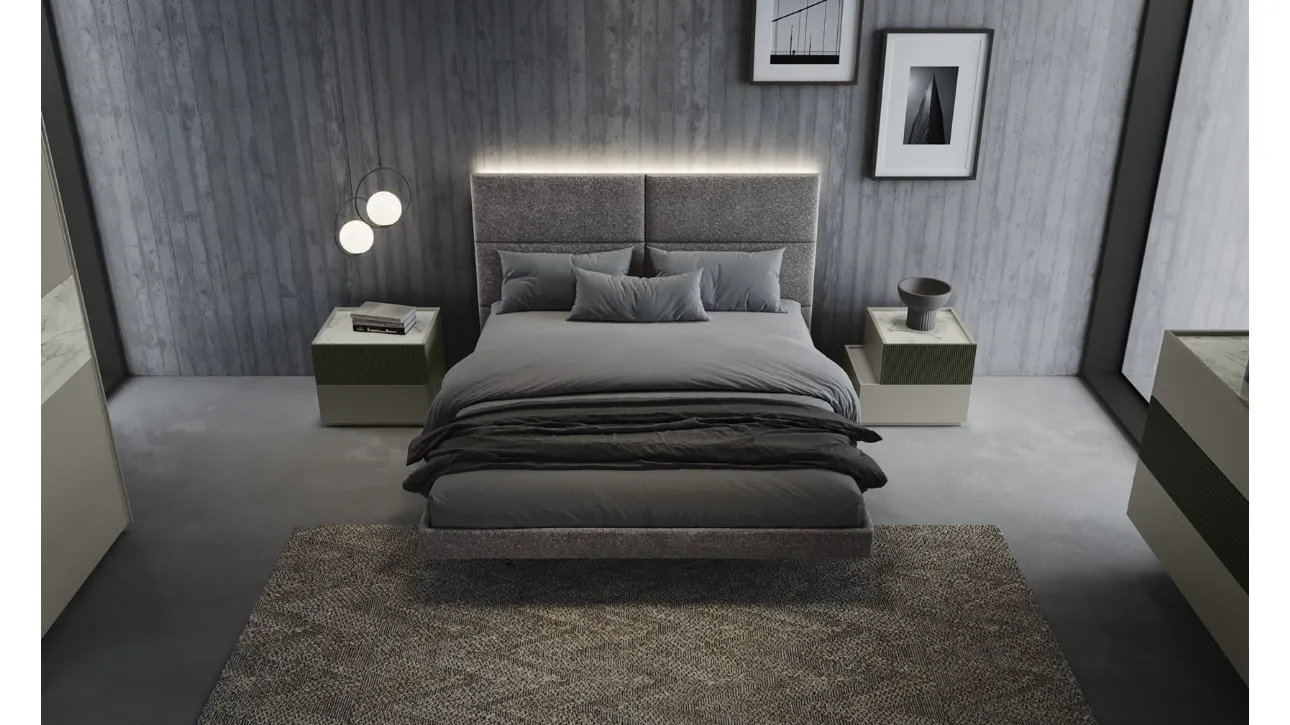 Letto Groove con testiera di Euro Design