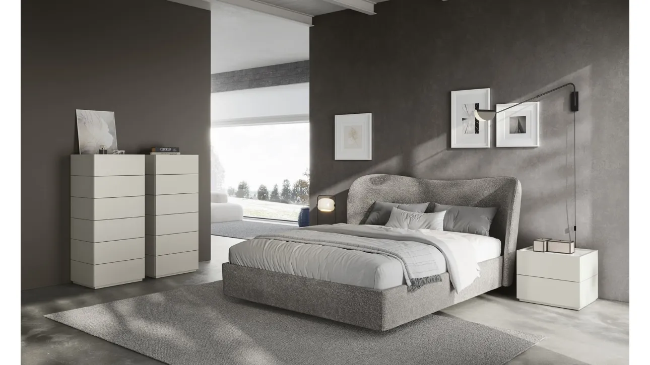 Letto con testiera curva Shine di Euro Design