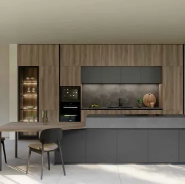 Cucina Design con isola Tiffany 02 in rovere e laccato di Zecchinon Cucine